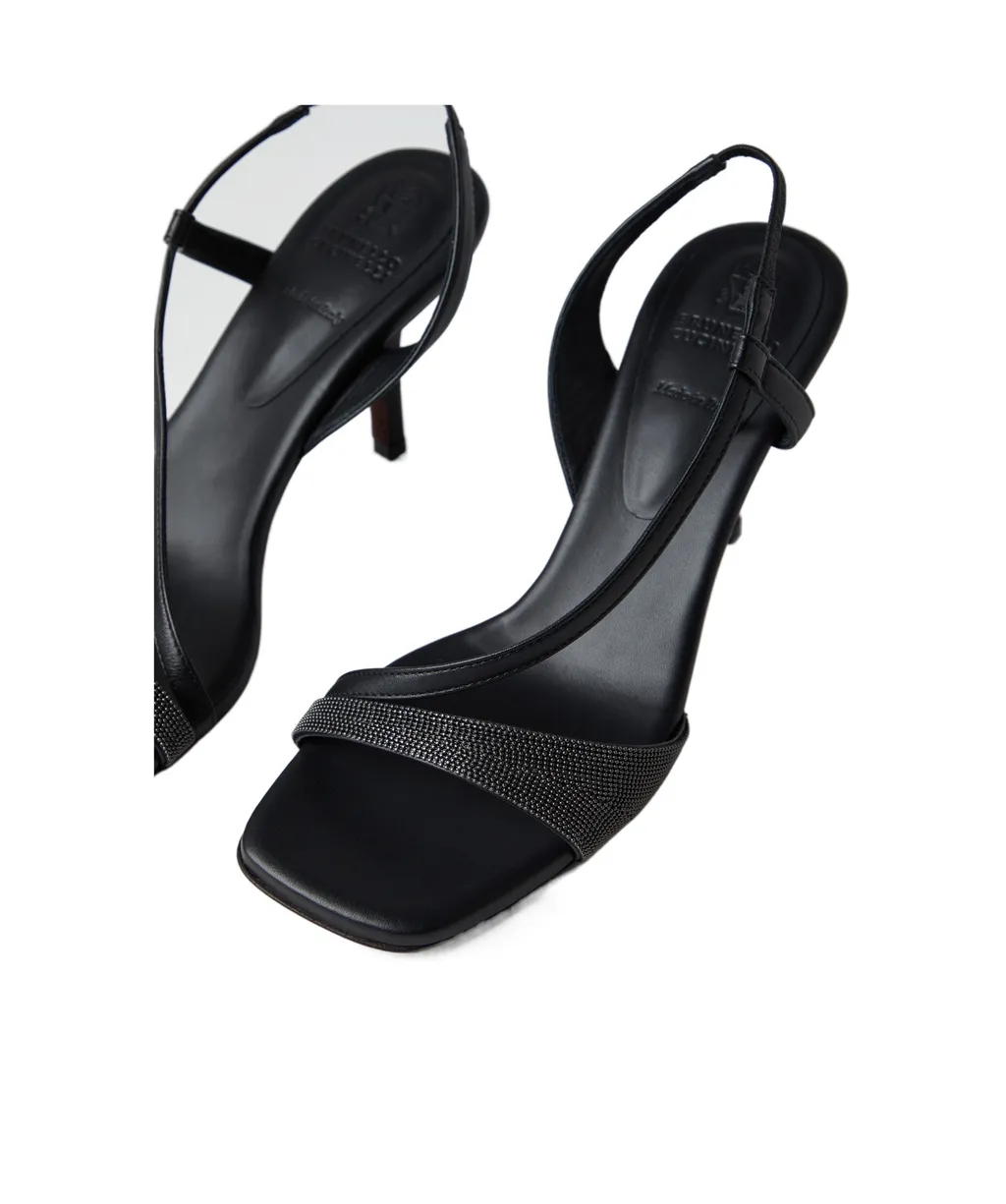 Monili-Chain Square Toe Sandals