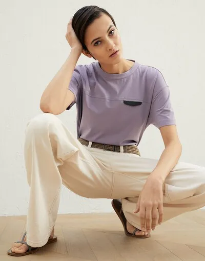 Monili-Embellished Cotton T-Shirt