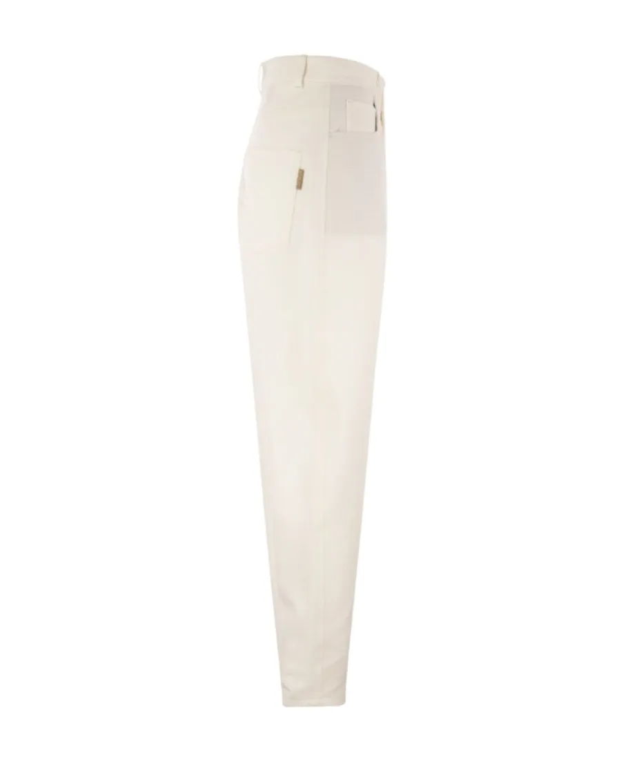 Tapered-Leg Ankle-Length Trousers
