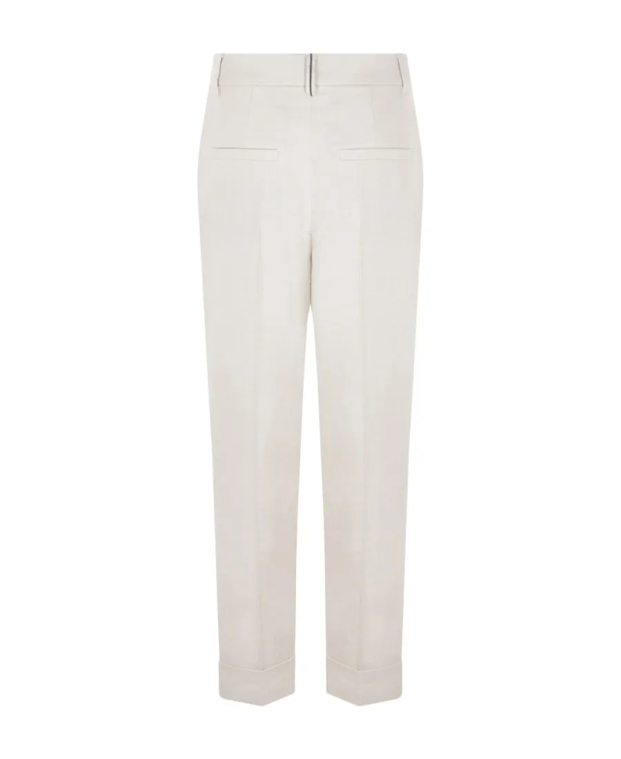 Pleated Straight Leg Trousers