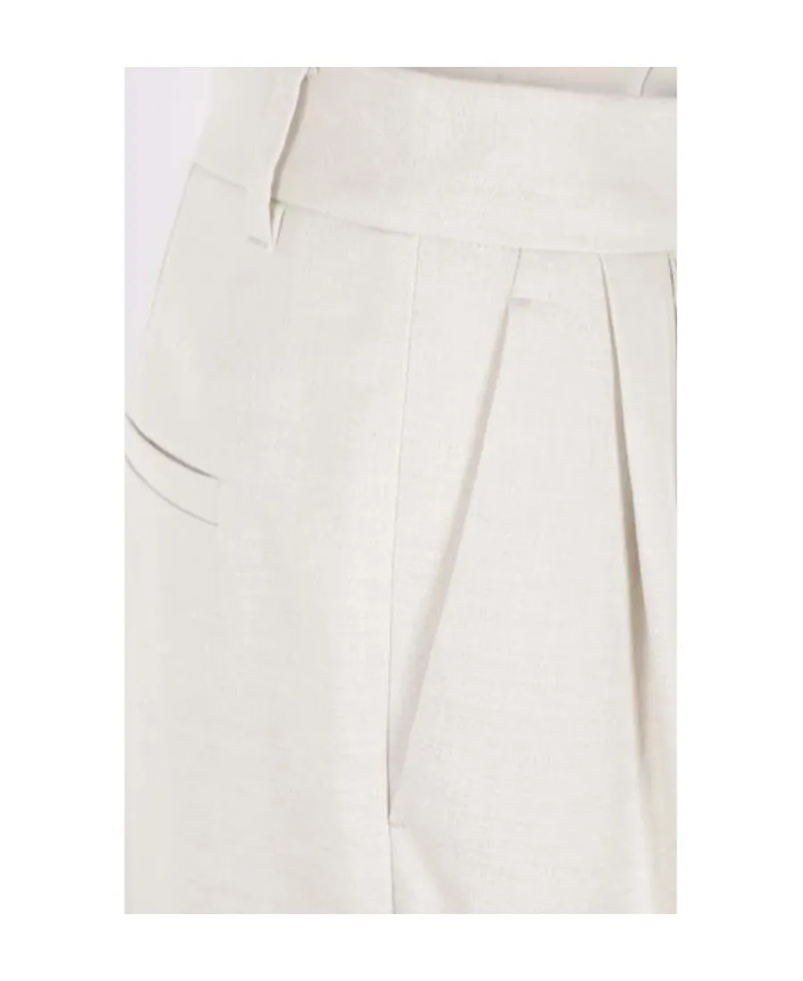 Pleated Straight Leg Trousers