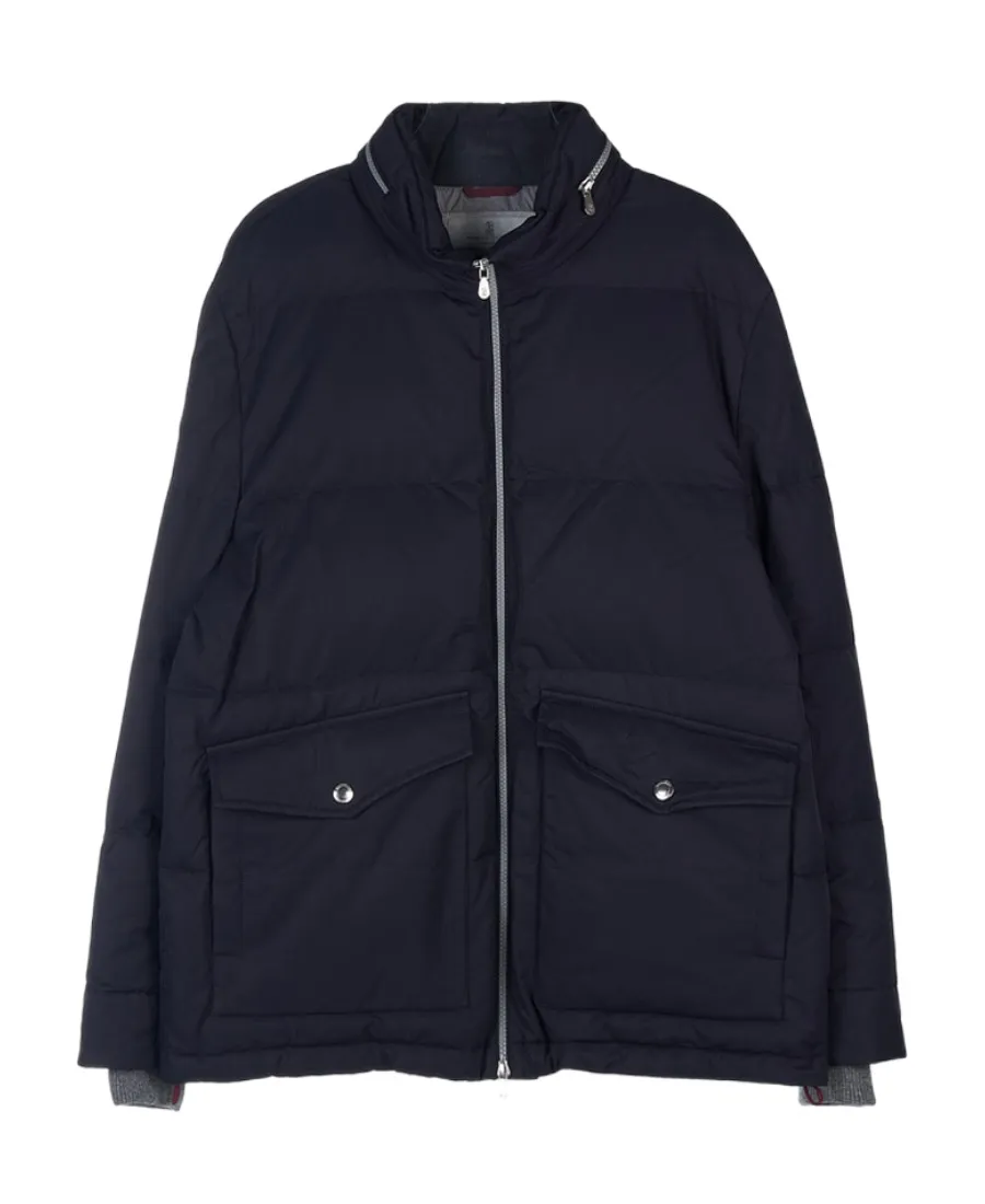 Standing Collar Logo Cotton Suit