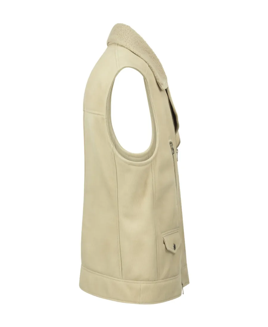 Zip-Up Leather Vest