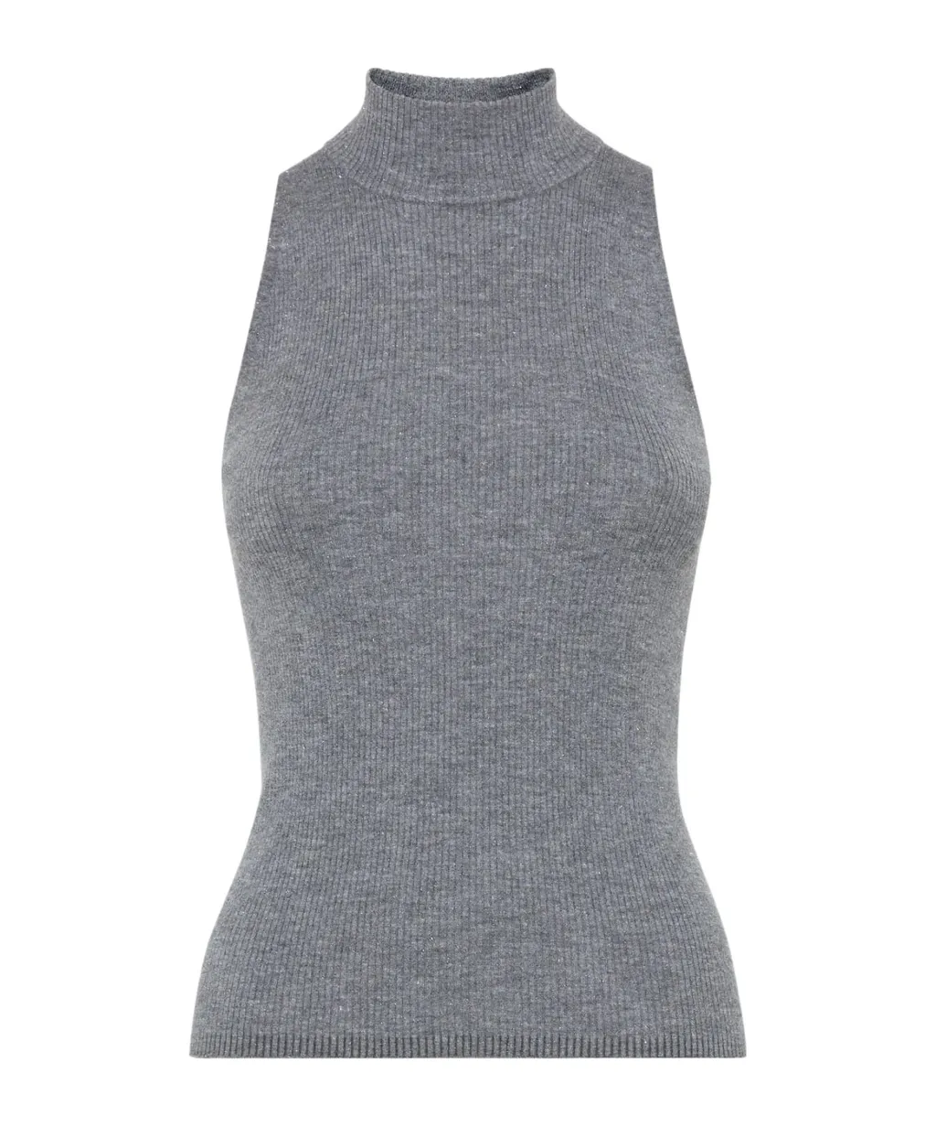 Sparkling Turtleneck Knitted Top