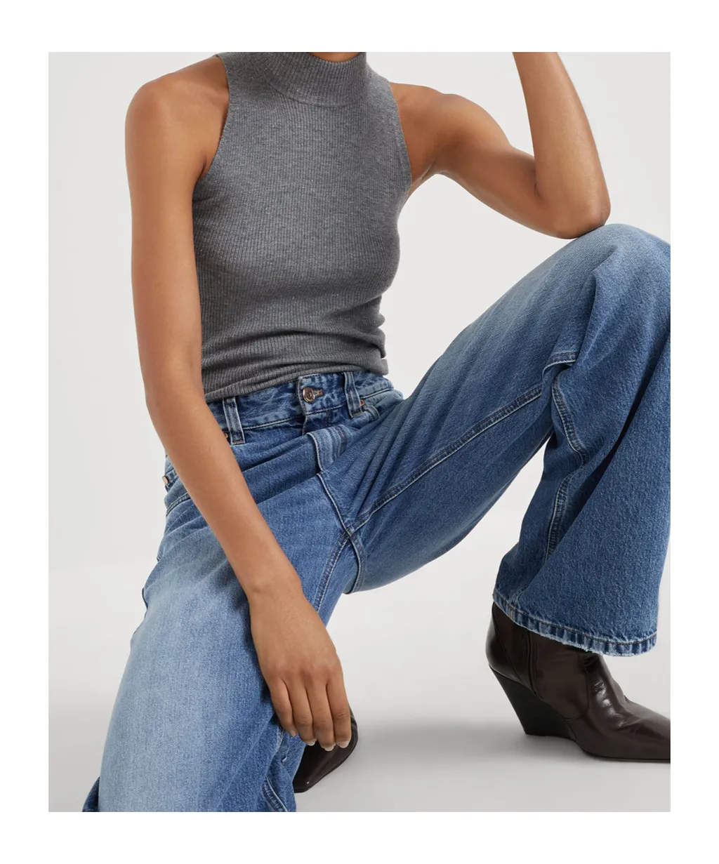 Sparkling Turtleneck Knitted Top