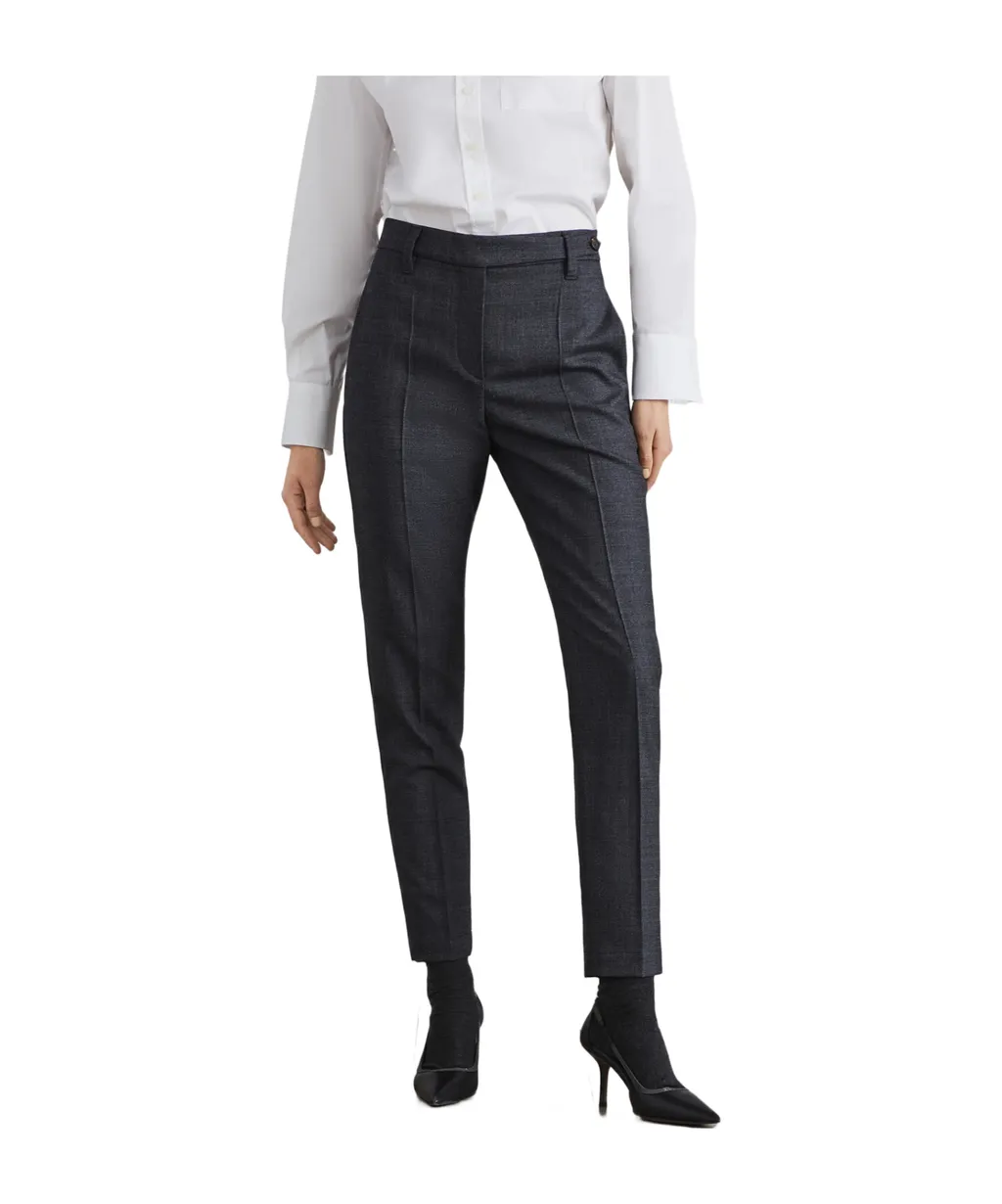Pressed Crease Cropped Trousers
