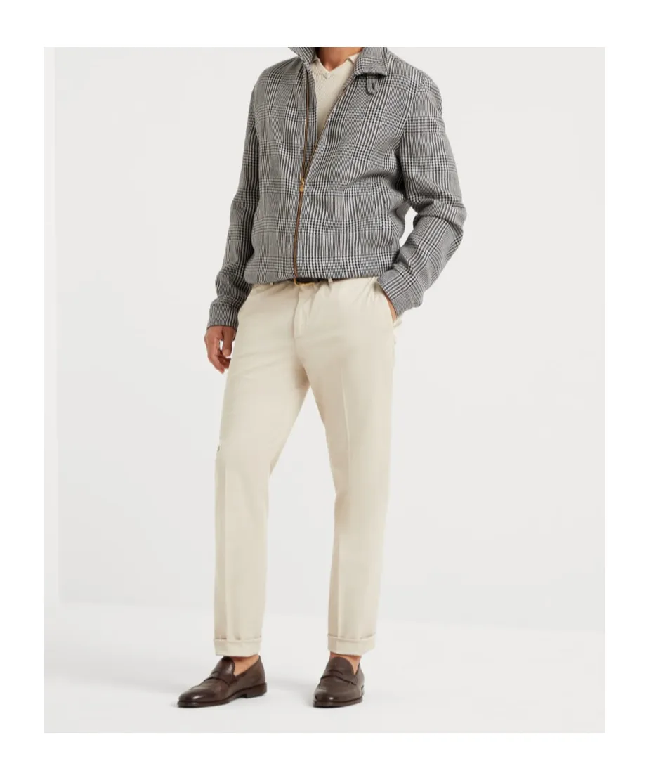 Belt-Looped Tapered-Leg Trousers