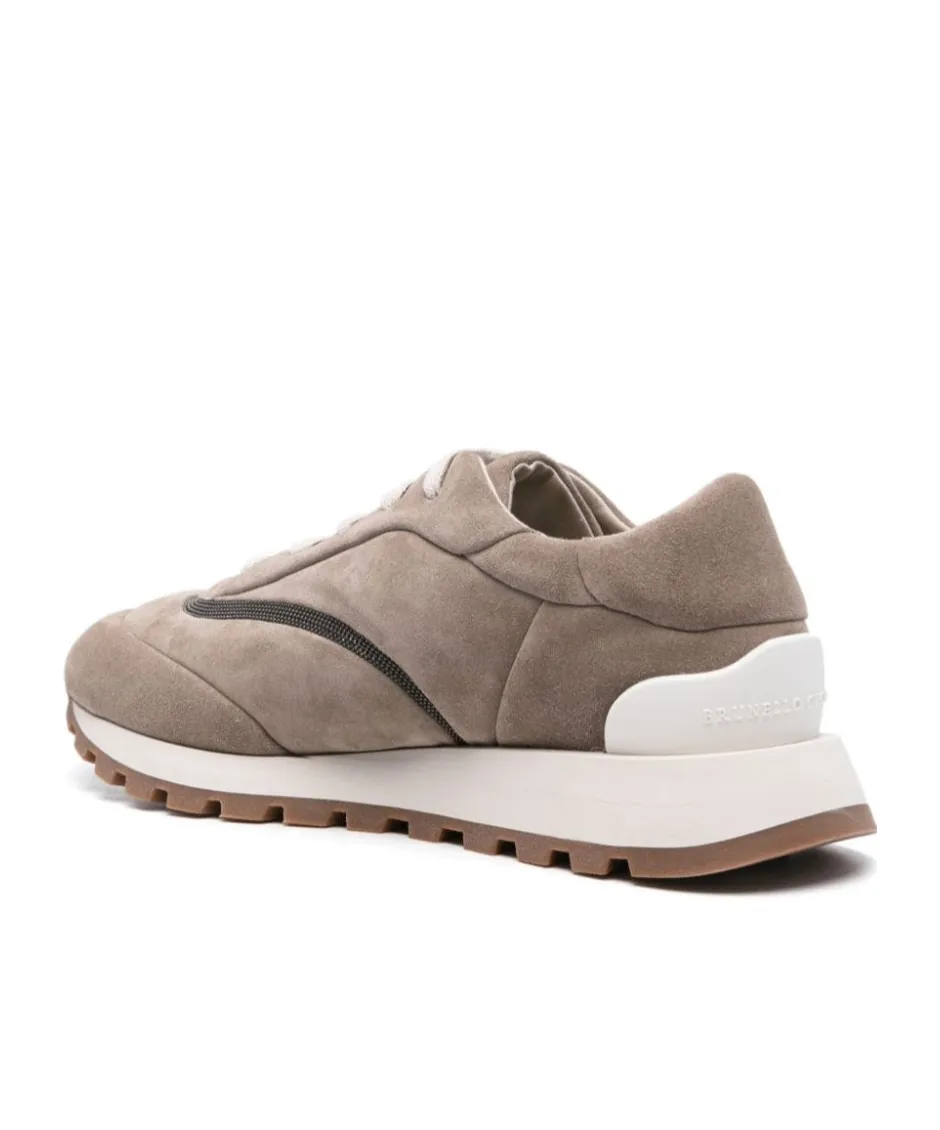 Panelled Lace-Up Sneakers