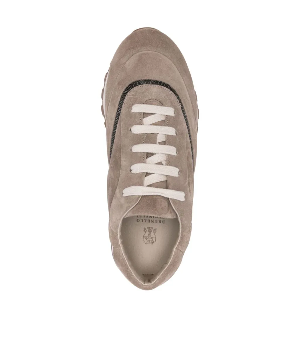 Panelled Lace-Up Sneakers