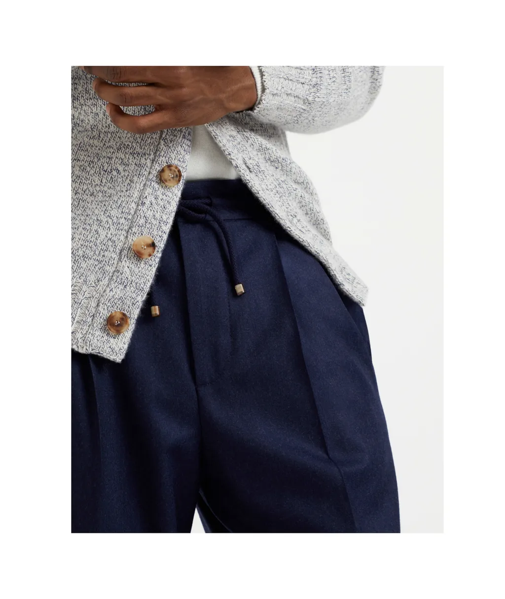 Pleated Tapered Leg Trousers