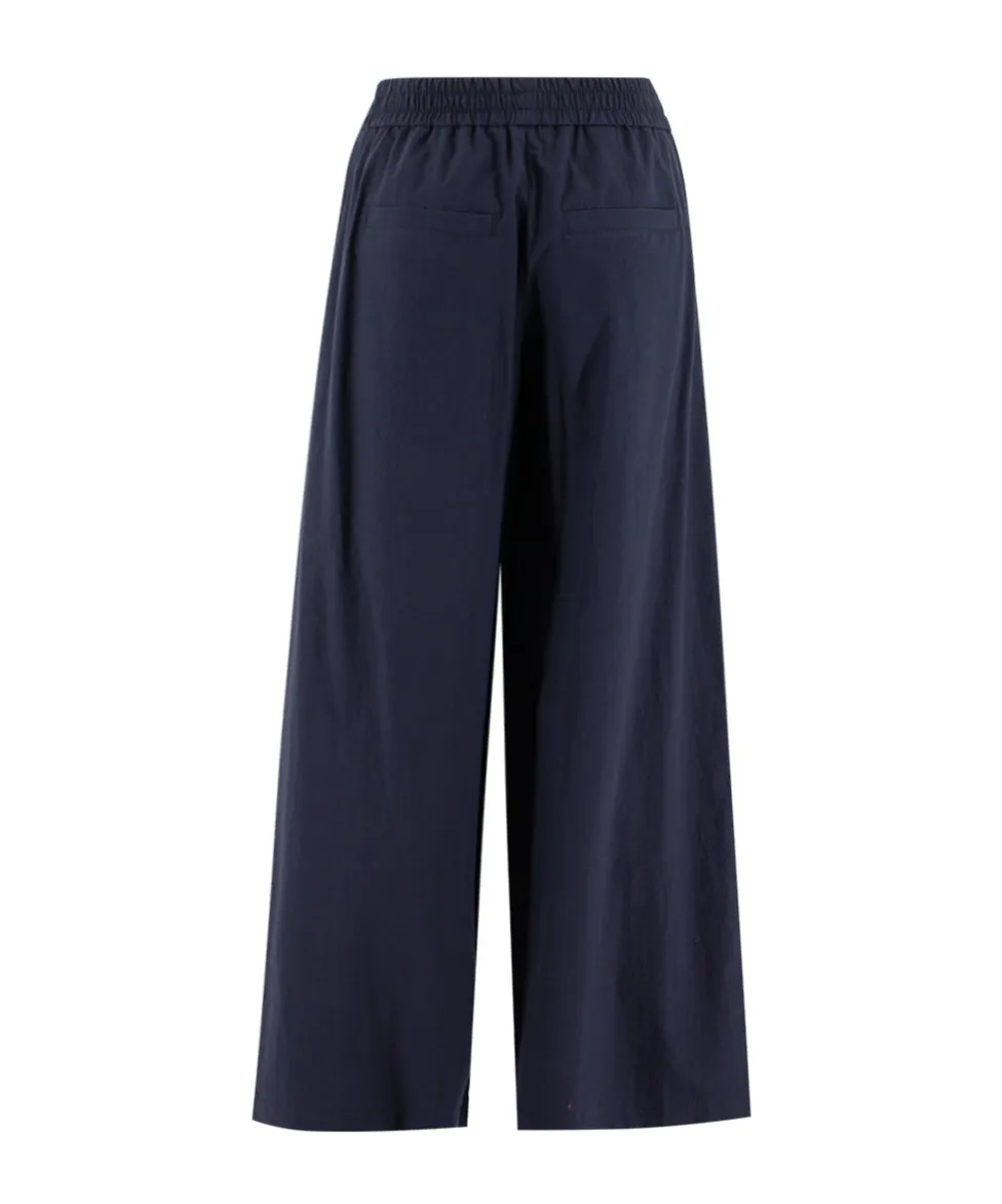 Elasticated Waistband Wide-Leg Trousers