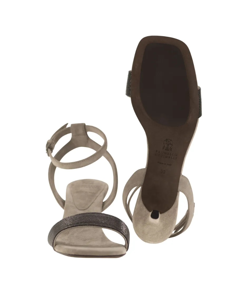 Ankle Strap Sequin Embellished Sandals