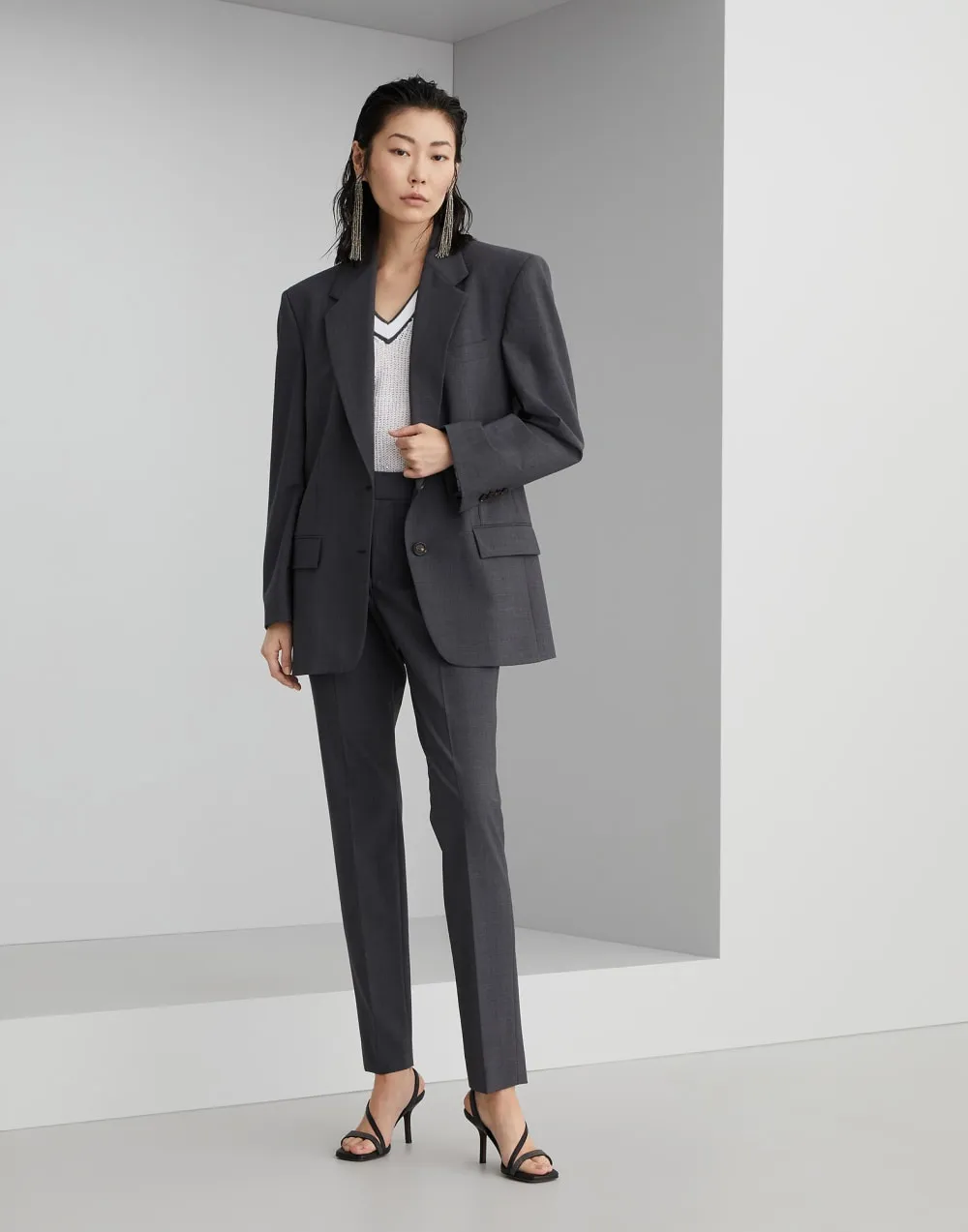 High-Waist Tailored Trousers
