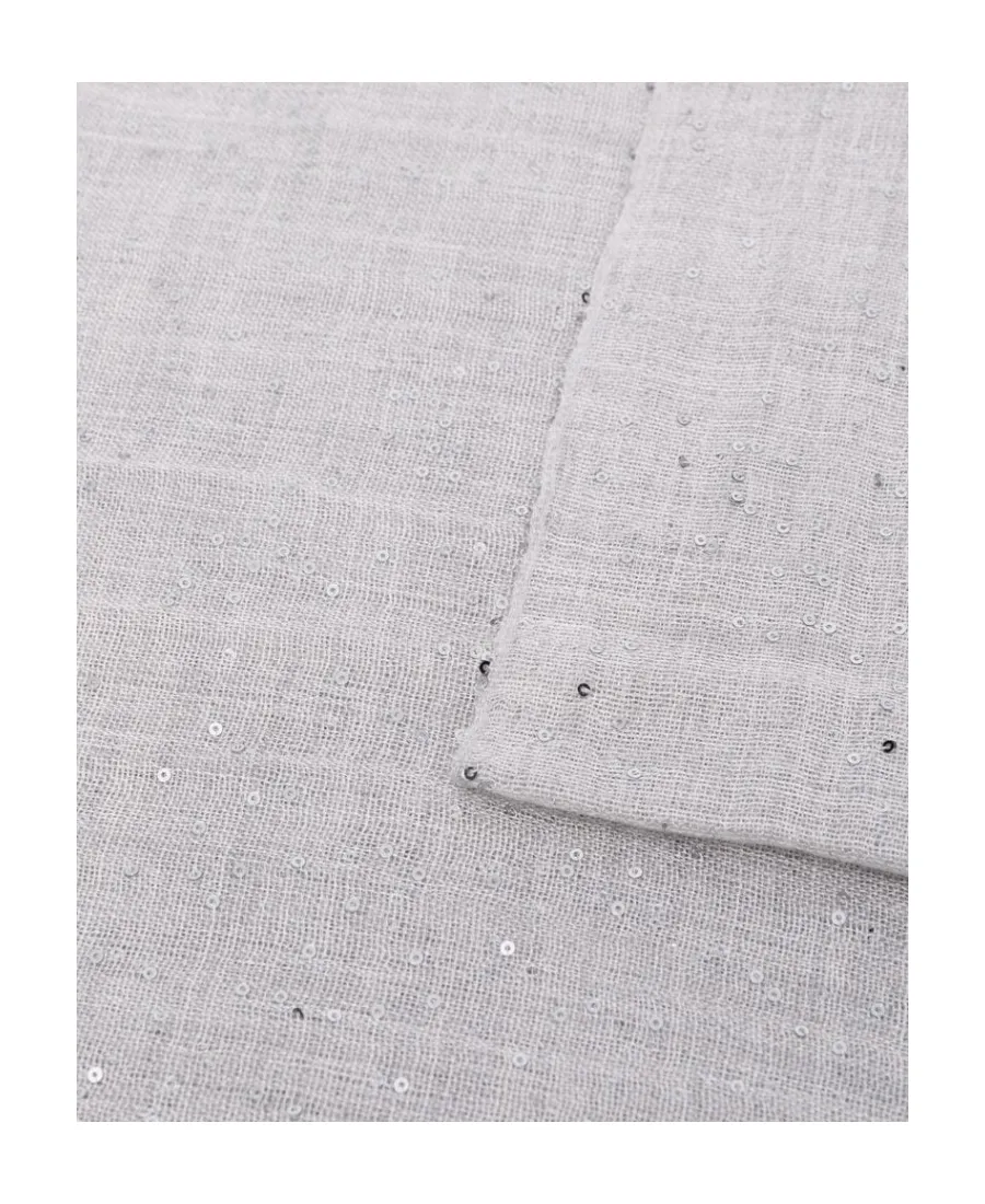 Glitter Embellished Frayed-Edge Scarf