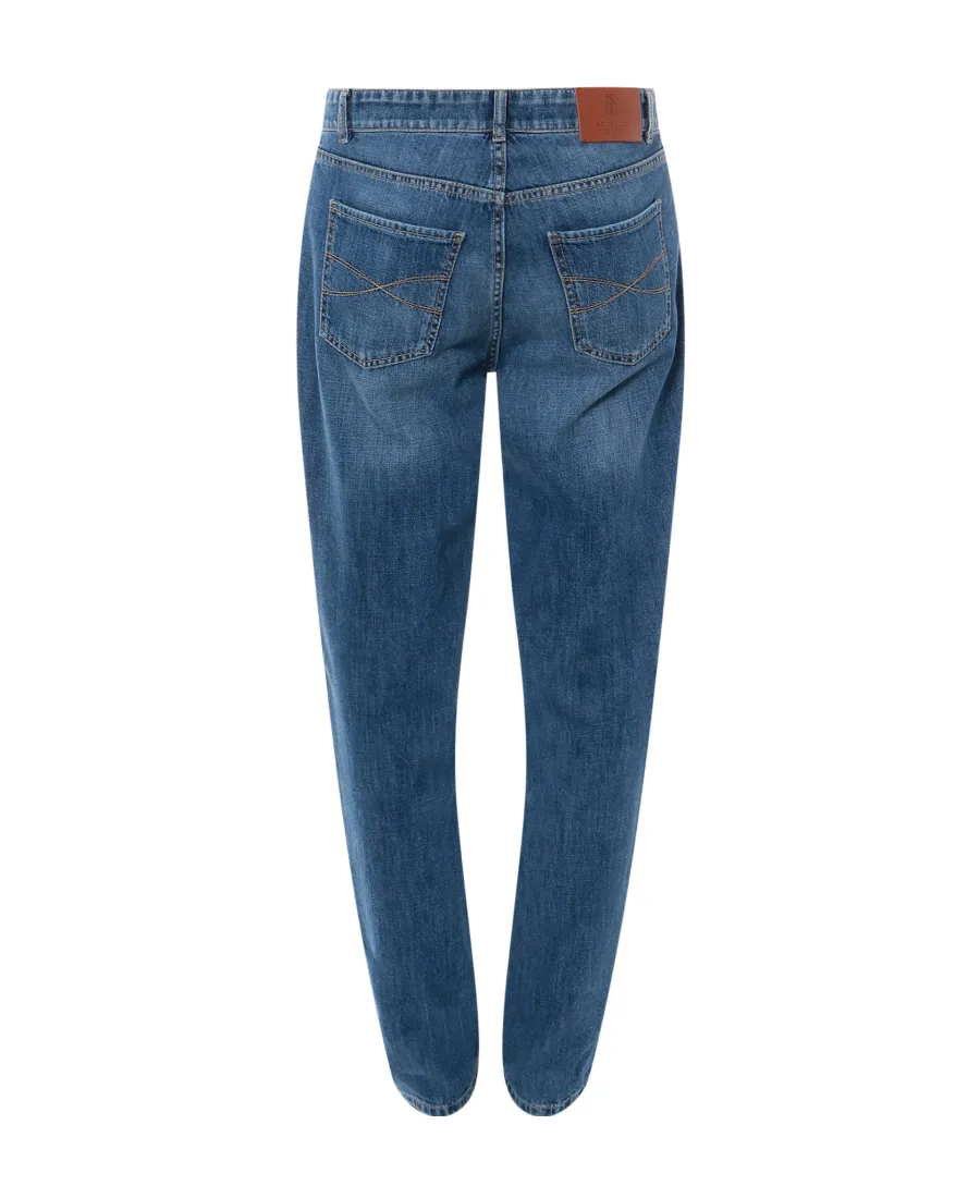 Straight-Leg Slim-Cut Jeans