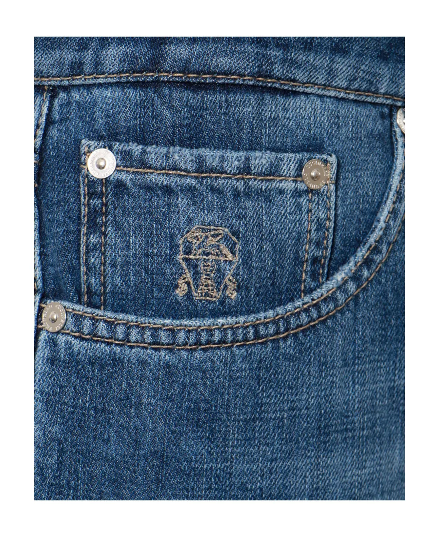 Straight-Leg Slim-Cut Jeans