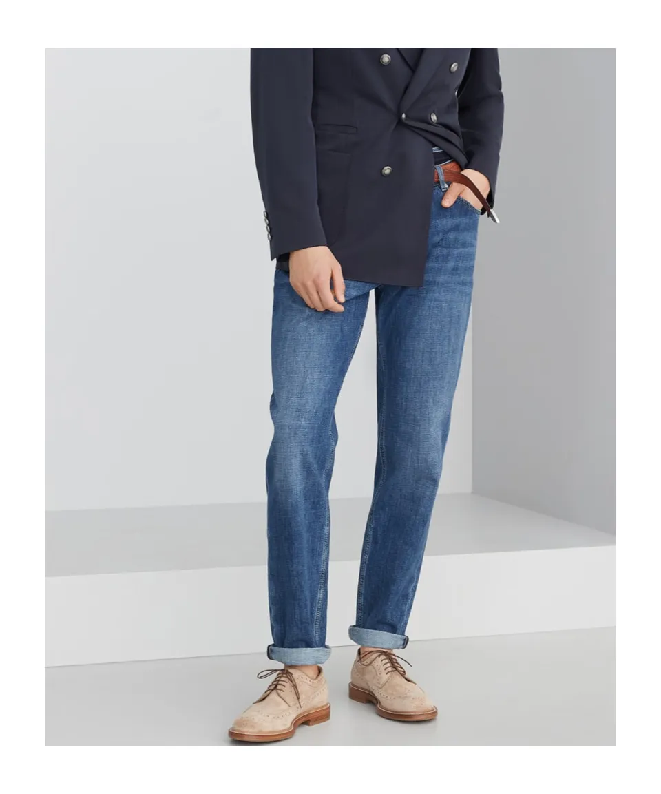 Straight-Leg Slim-Cut Jeans