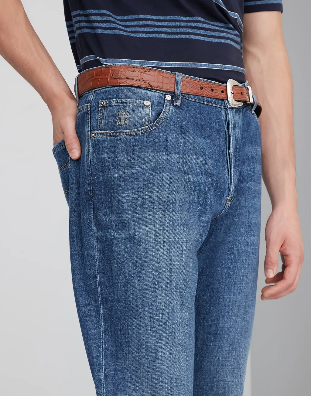 Straight-Leg Slim-Cut Jeans