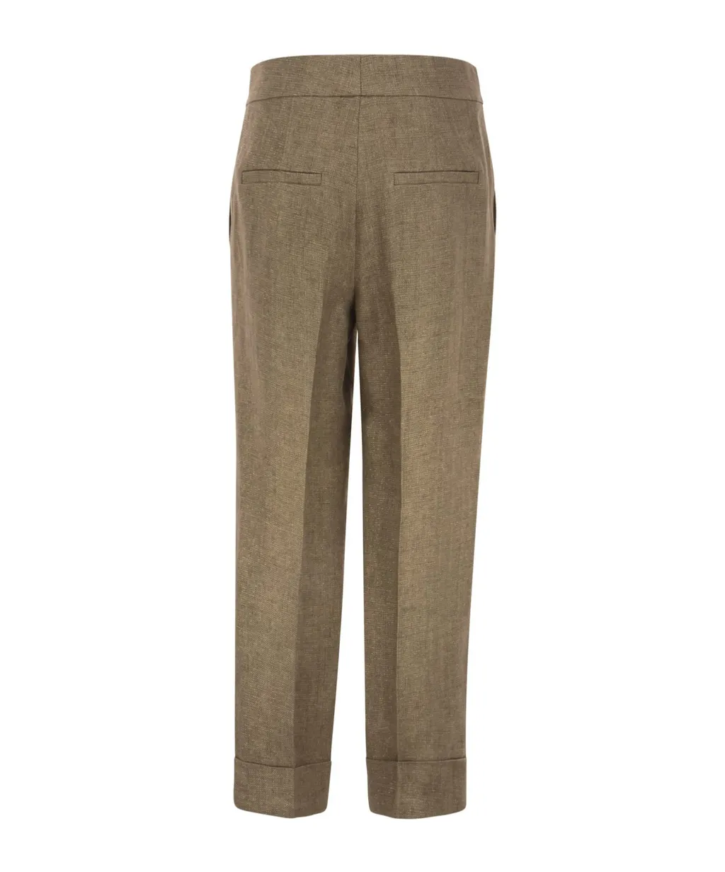 High-Waisted Cropped Leg Trousers