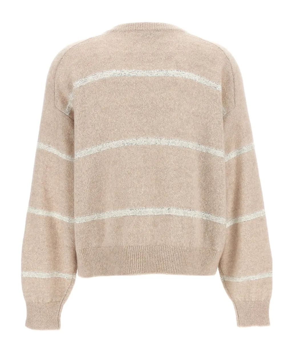 V-Neck Striped Knitted Jumper