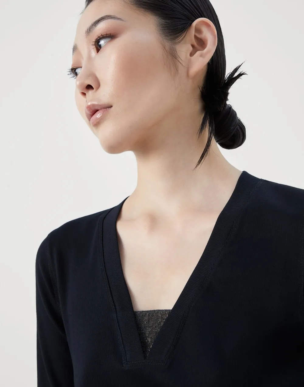 Front Insert Detailed Slim Fit Top