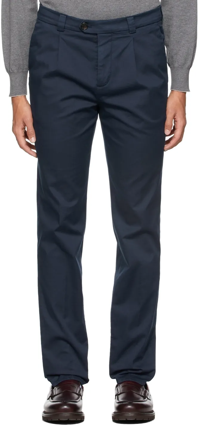 Pleated Straight-Leg Trousers