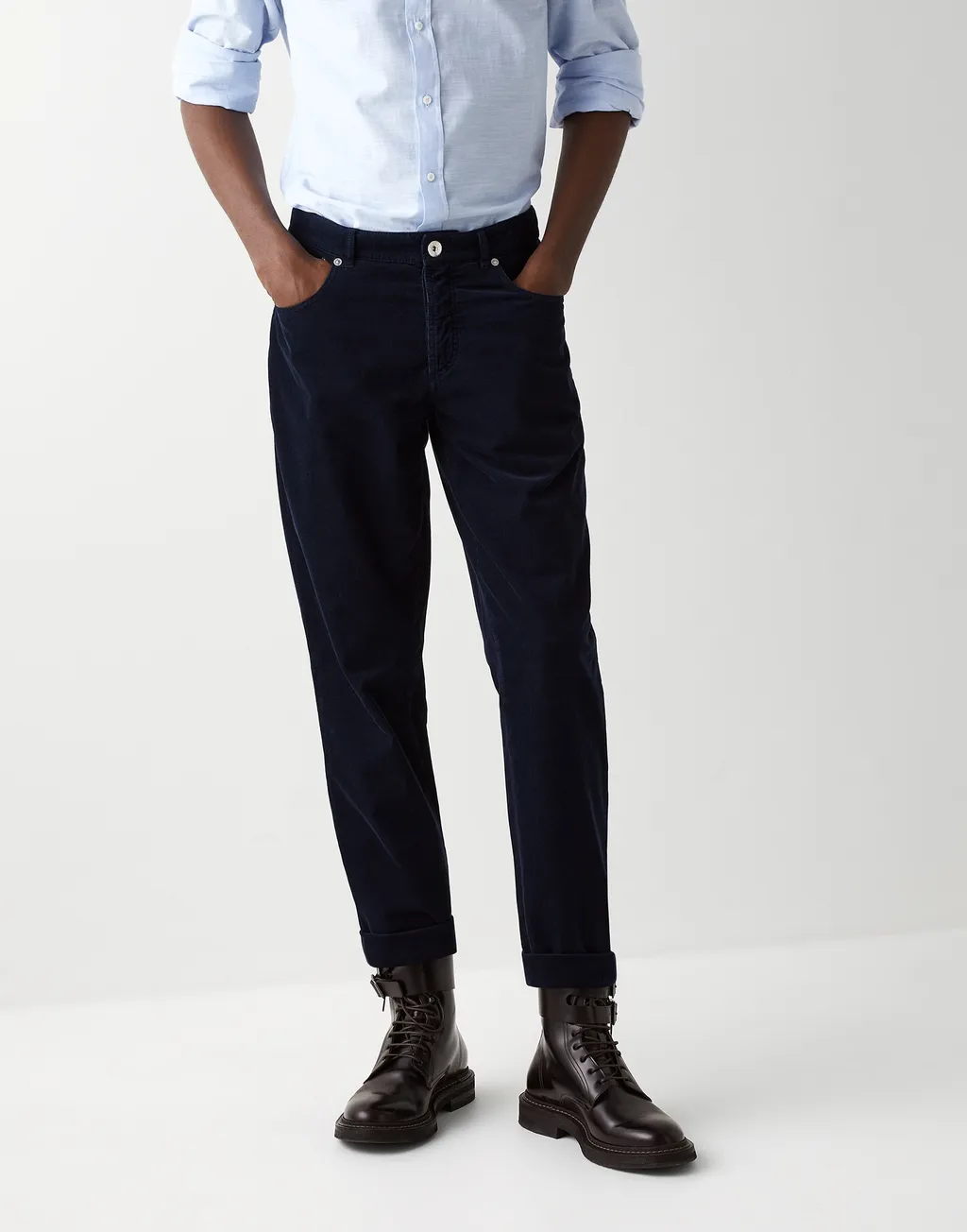 Logo Embroidered Corduroy Pants