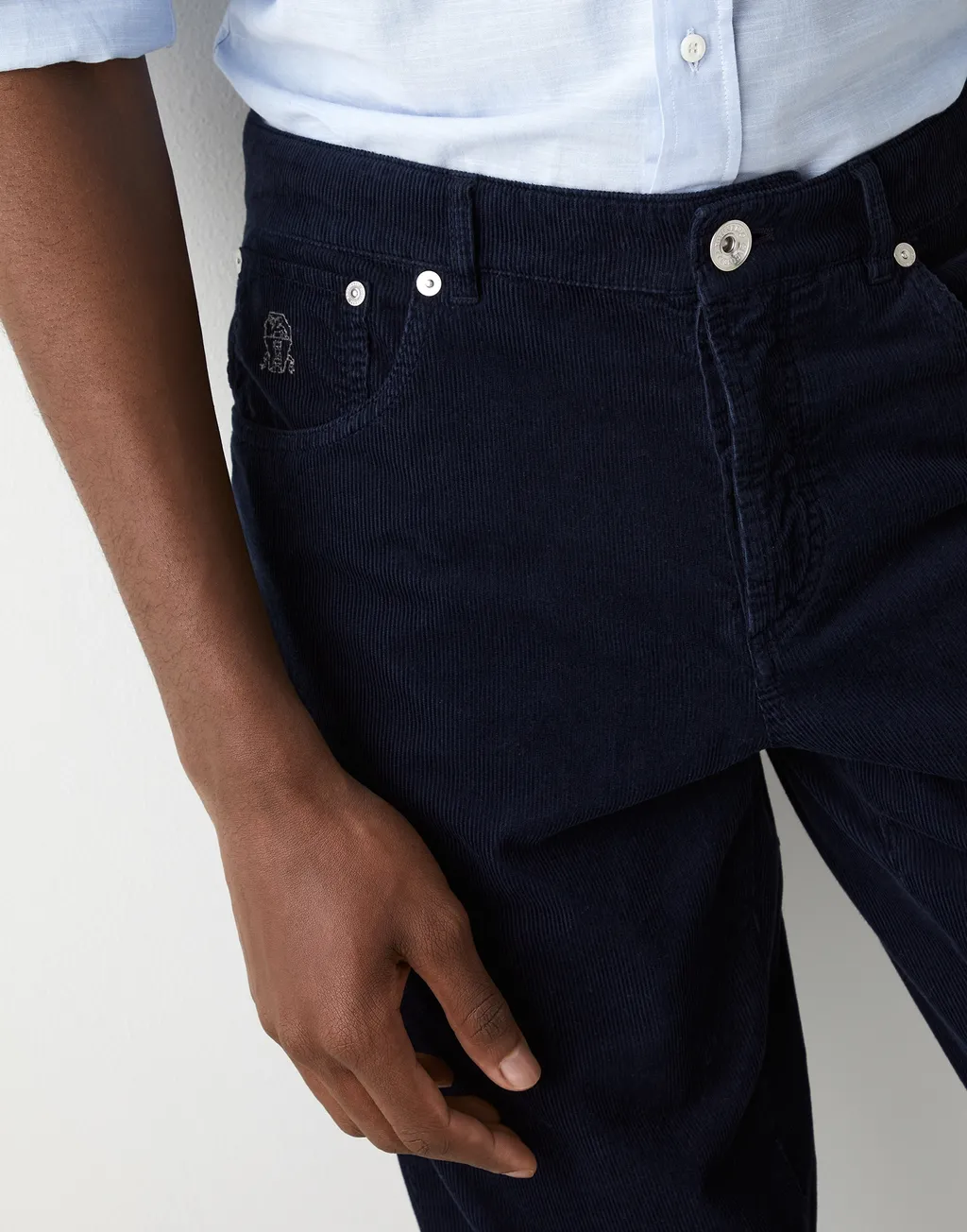 Logo Embroidered Corduroy Pants