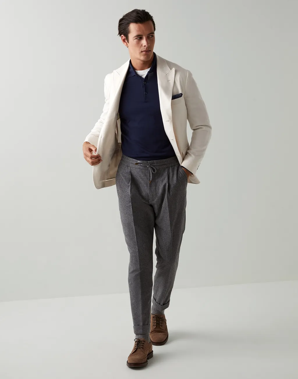 Pleated Drawstring Trousers