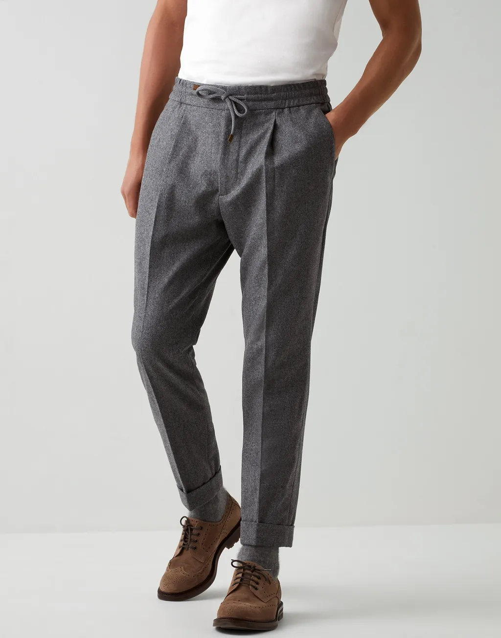Pleated Drawstring Trousers