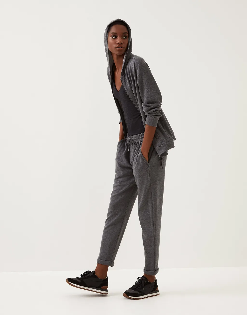 Zip-Up Drawstring Hoodie