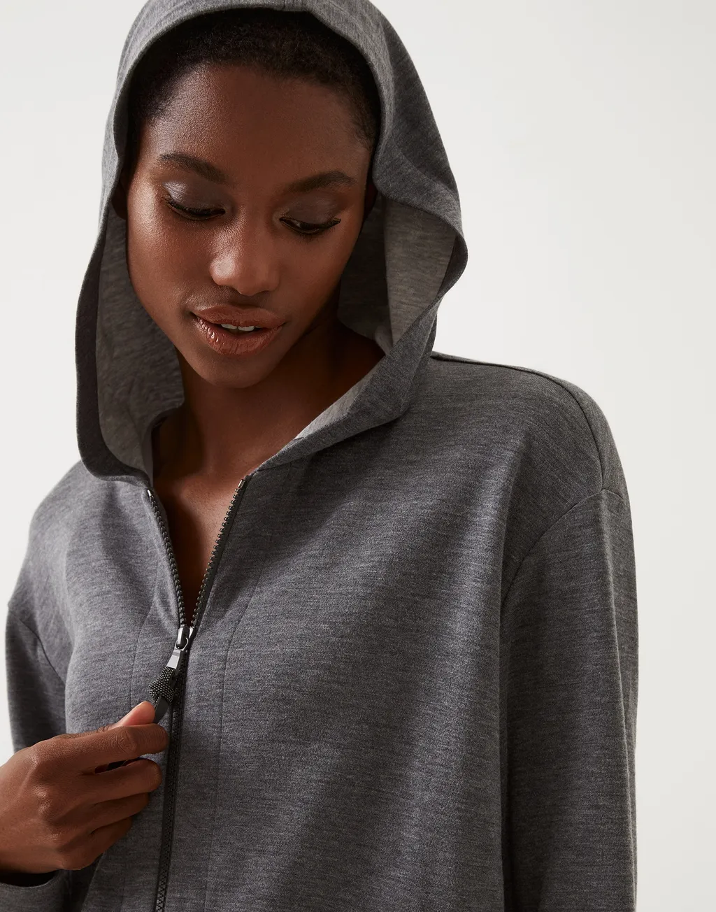 Zip-Up Drawstring Hoodie