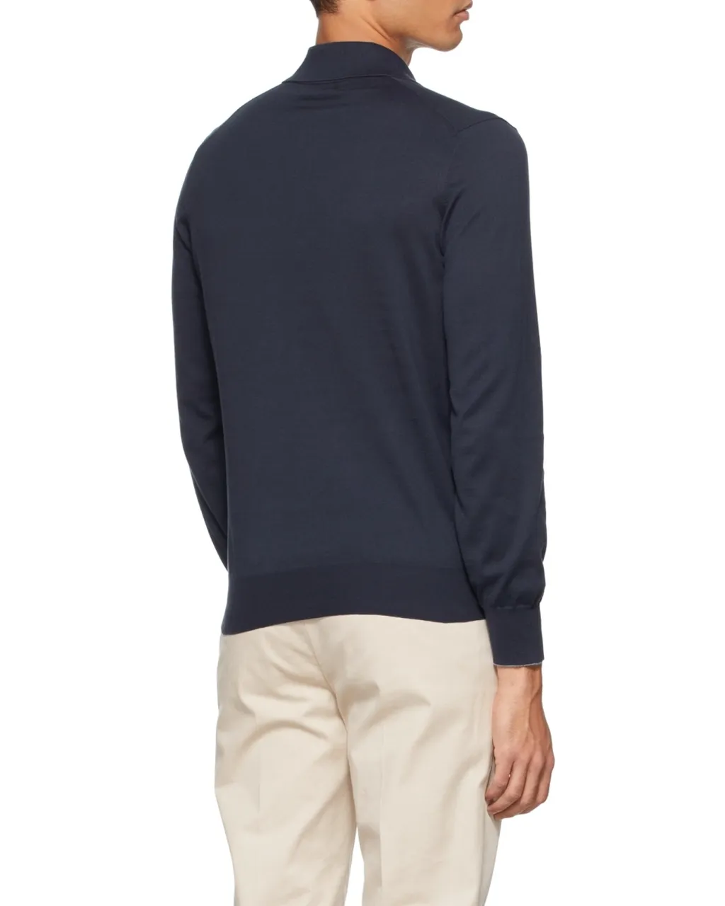 Long-Sleeved Knitted Polo Shirt