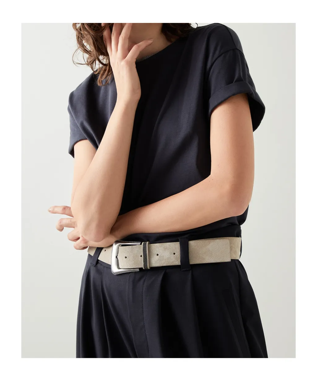 Bead Embellished Crewneck T-Shirt