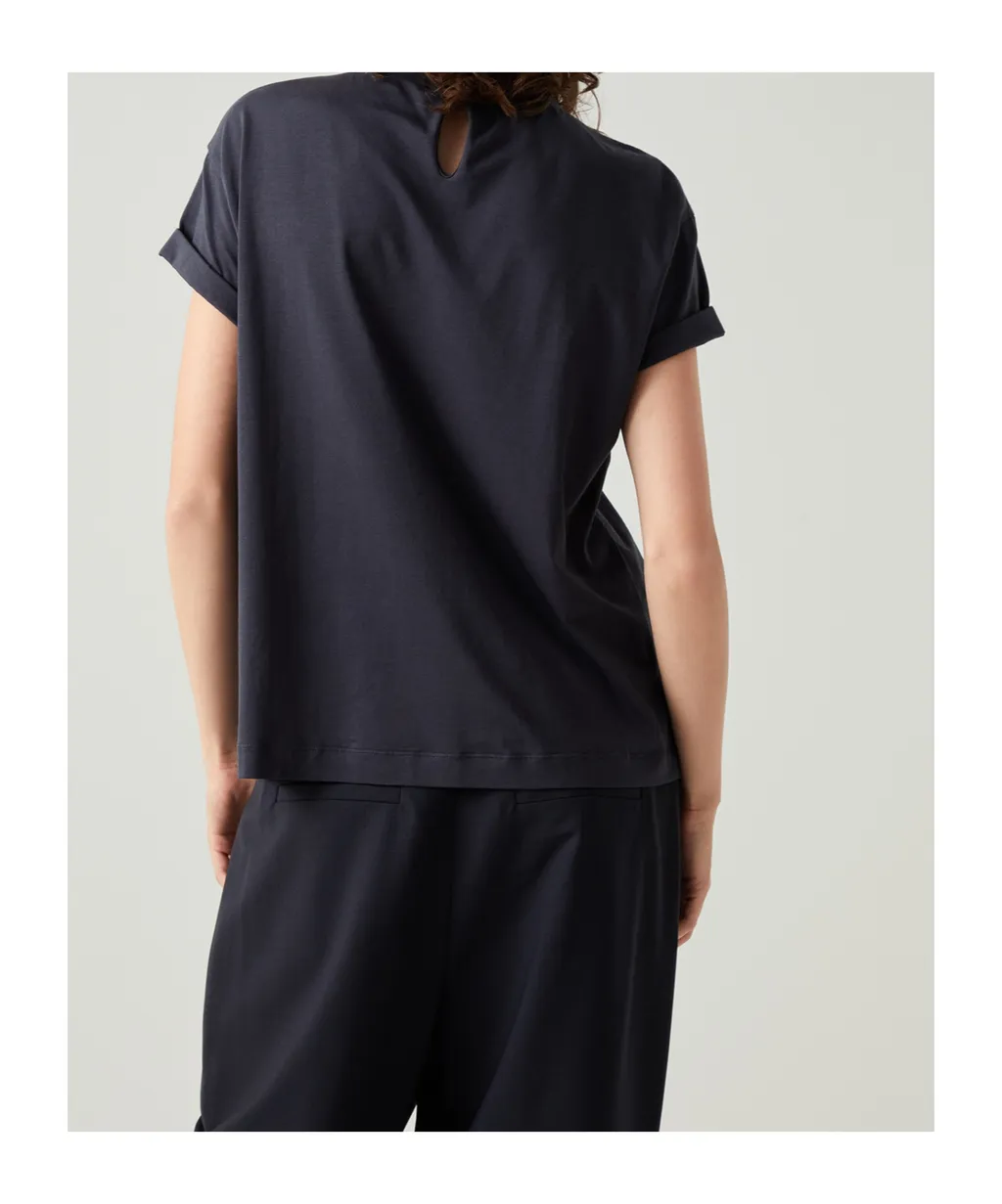 Bead Embellished Crewneck T-Shirt