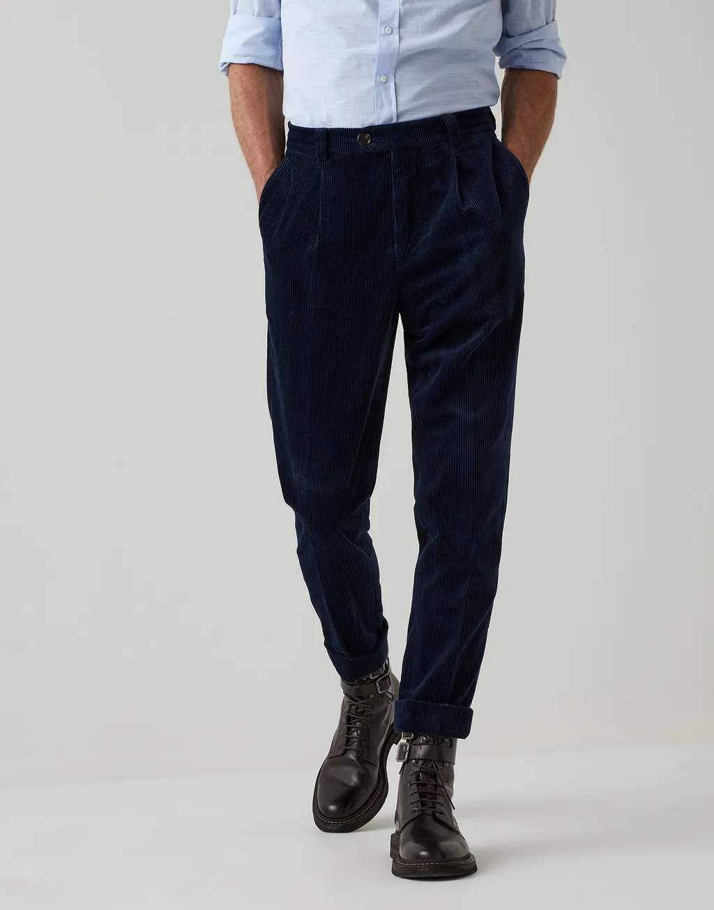 Corduroy Straight-Leg Pants