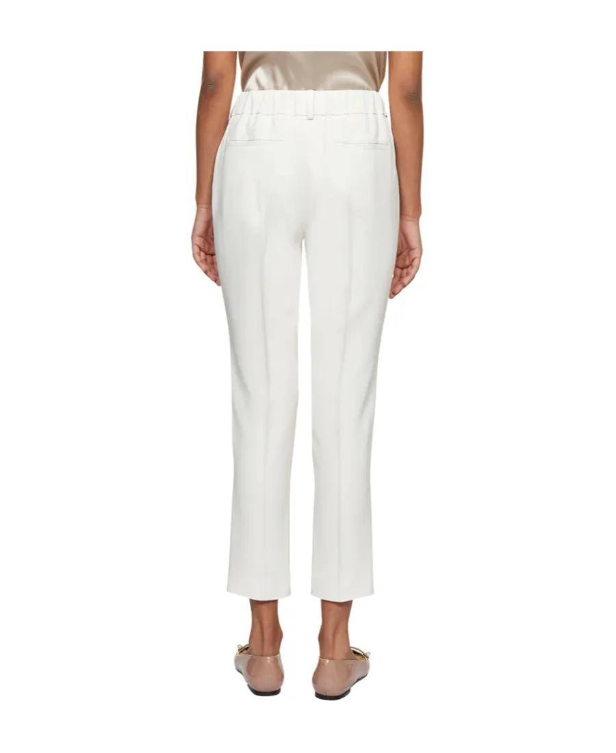 Elastic Waist Cropped Trousers