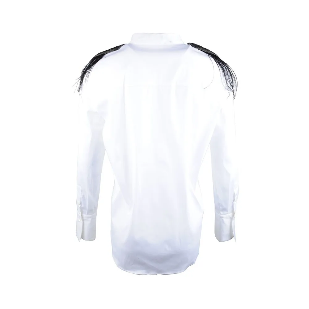 Shoulder Feather Design Shirt
