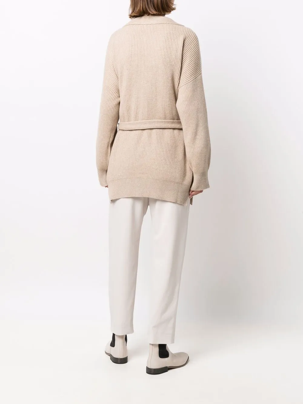 Tie-Waist Ribbed Cardigan