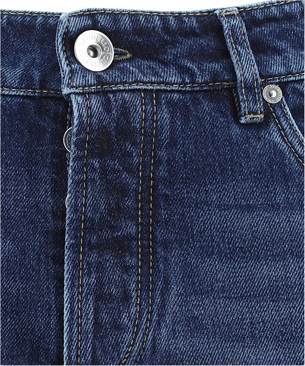 Crease-Effect Straight-Leg Jeans