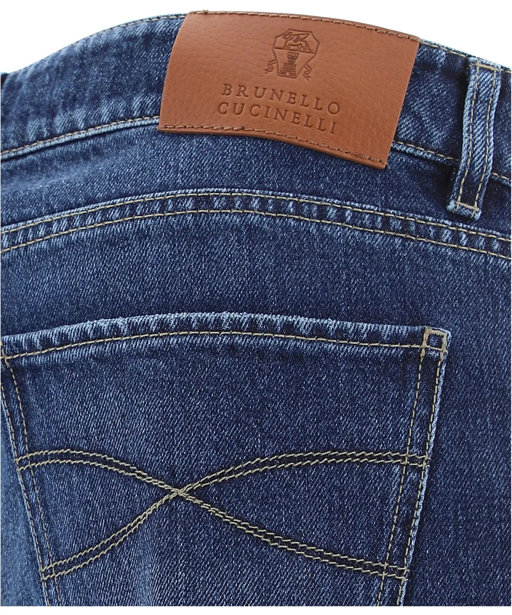 Crease-Effect Straight-Leg Jeans