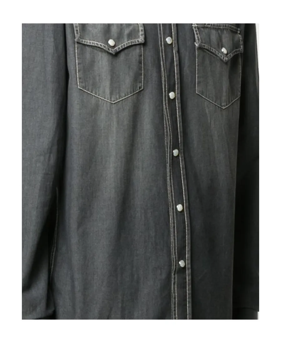 Spread Collar Denim Shirt
