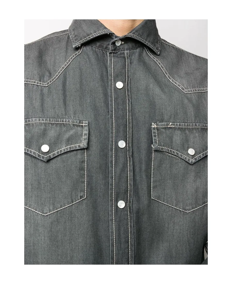 Spread Collar Denim Shirt