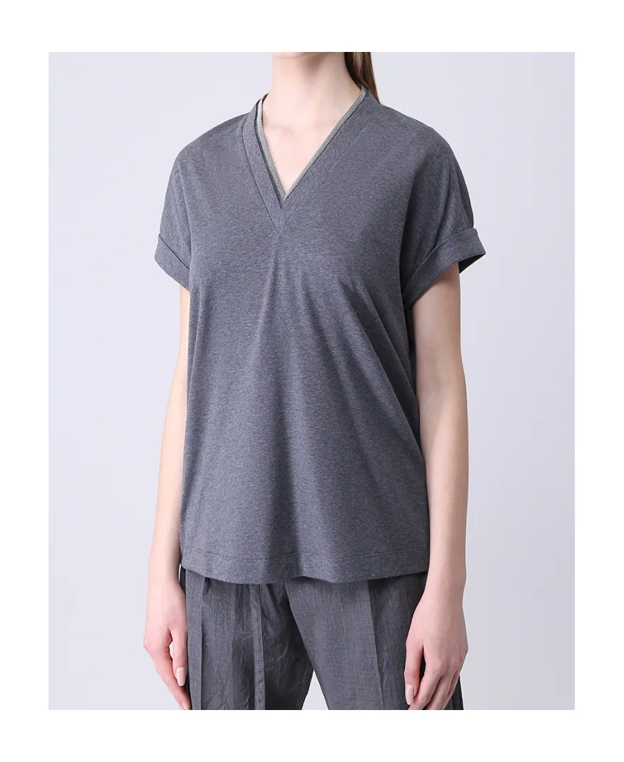 Embellished V-Neck T-Shirt