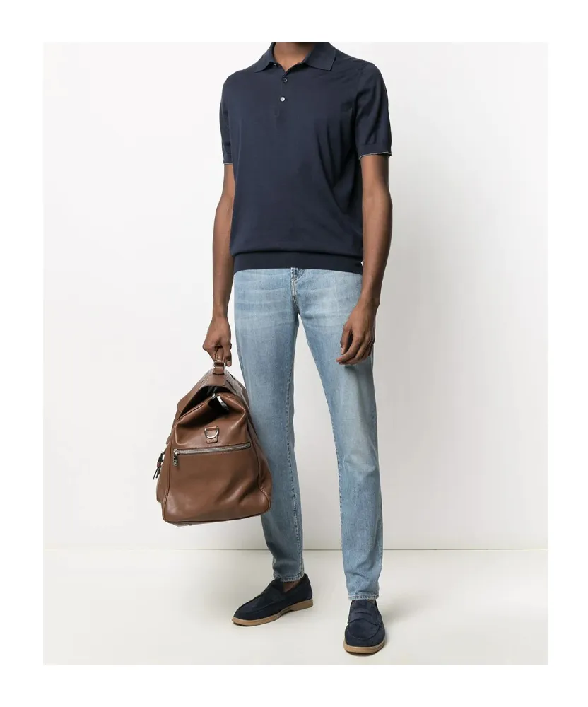 Short Sleeved Buttoned Polo Shirt