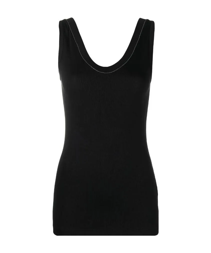 Embellished Trim Tank Top