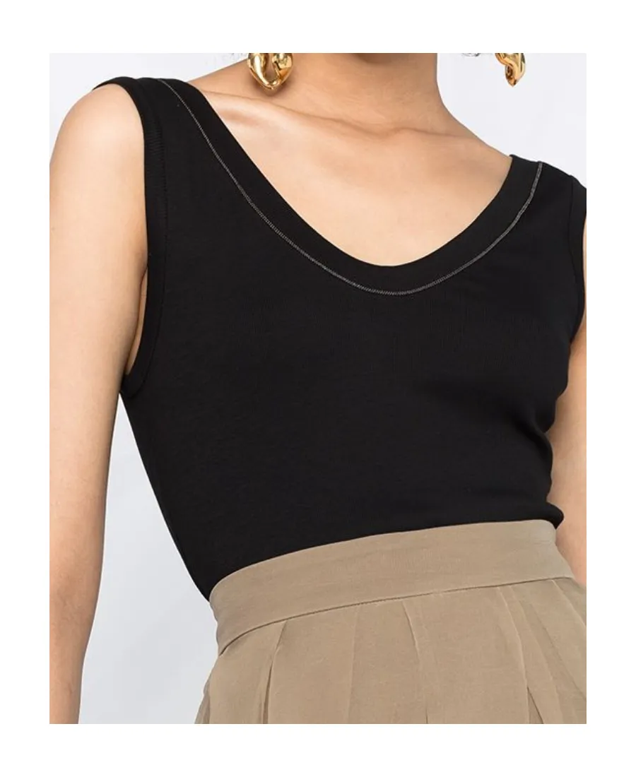 Embellished Trim Tank Top