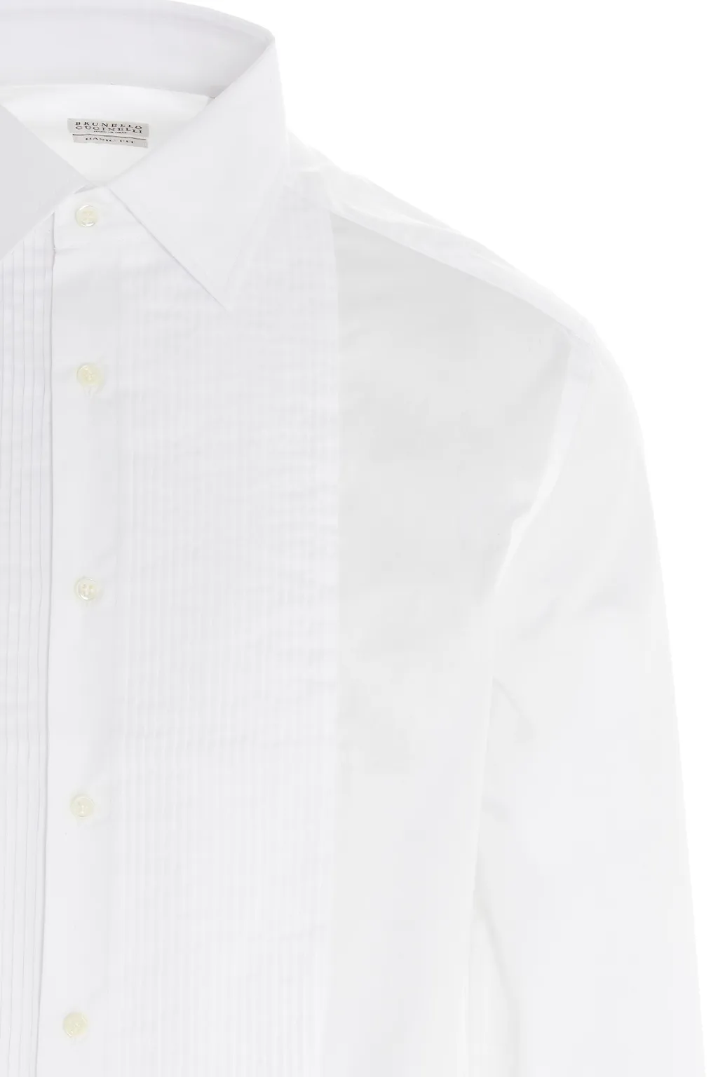 Pleated Buttoned Bib Shirt