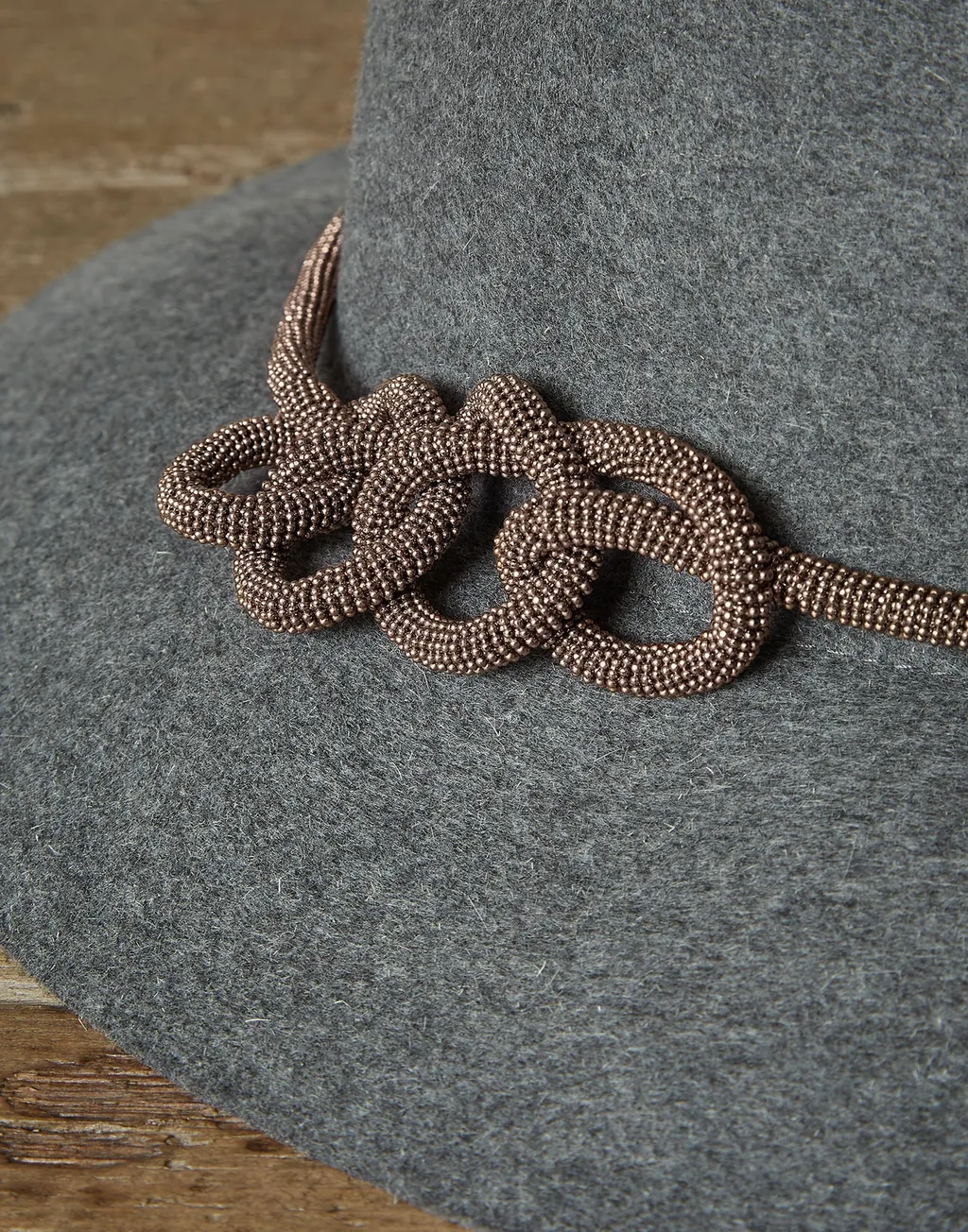 Beaded Piping Felt Top Hat