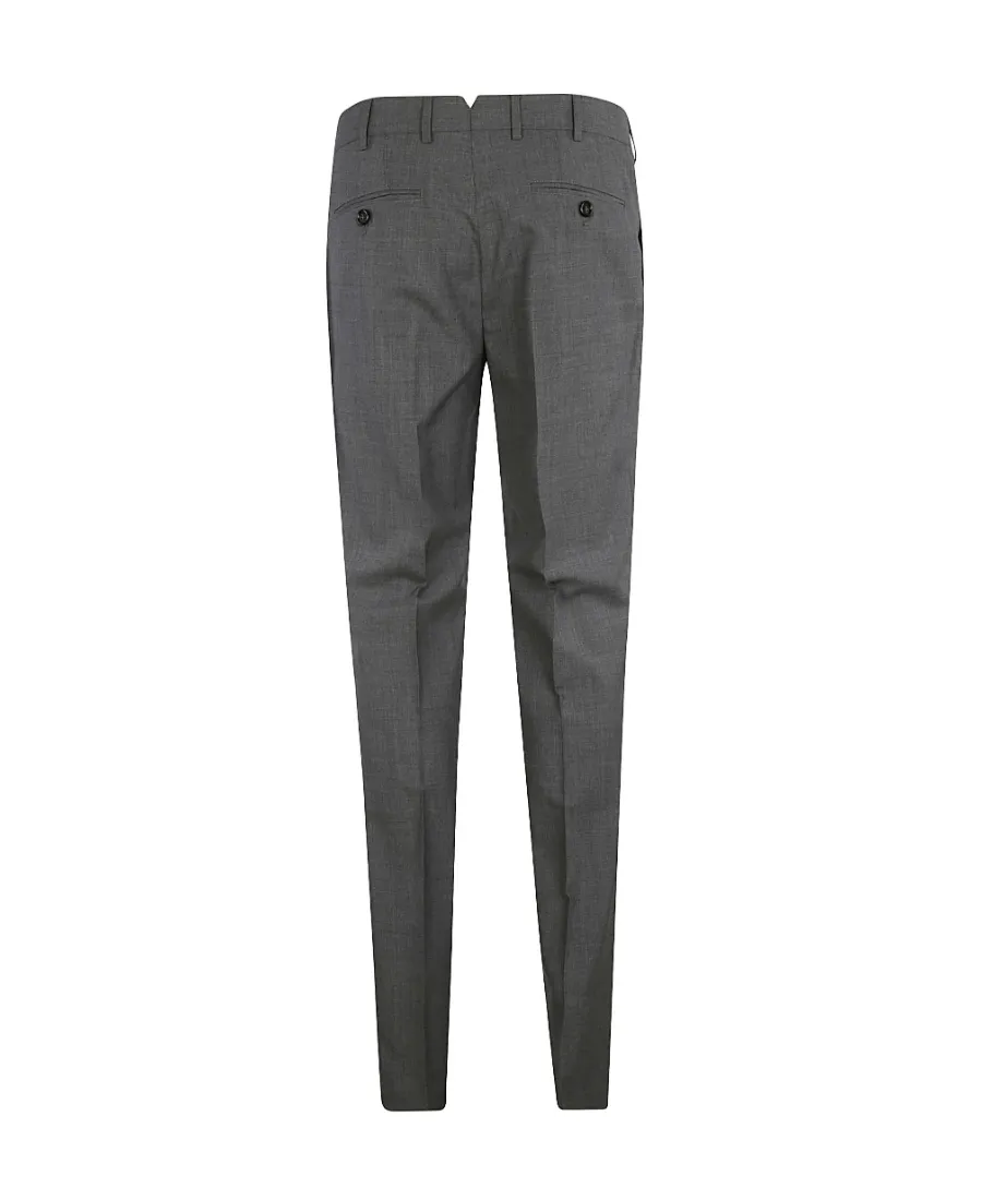 Mid-Waist Straight Wool Casual Pants